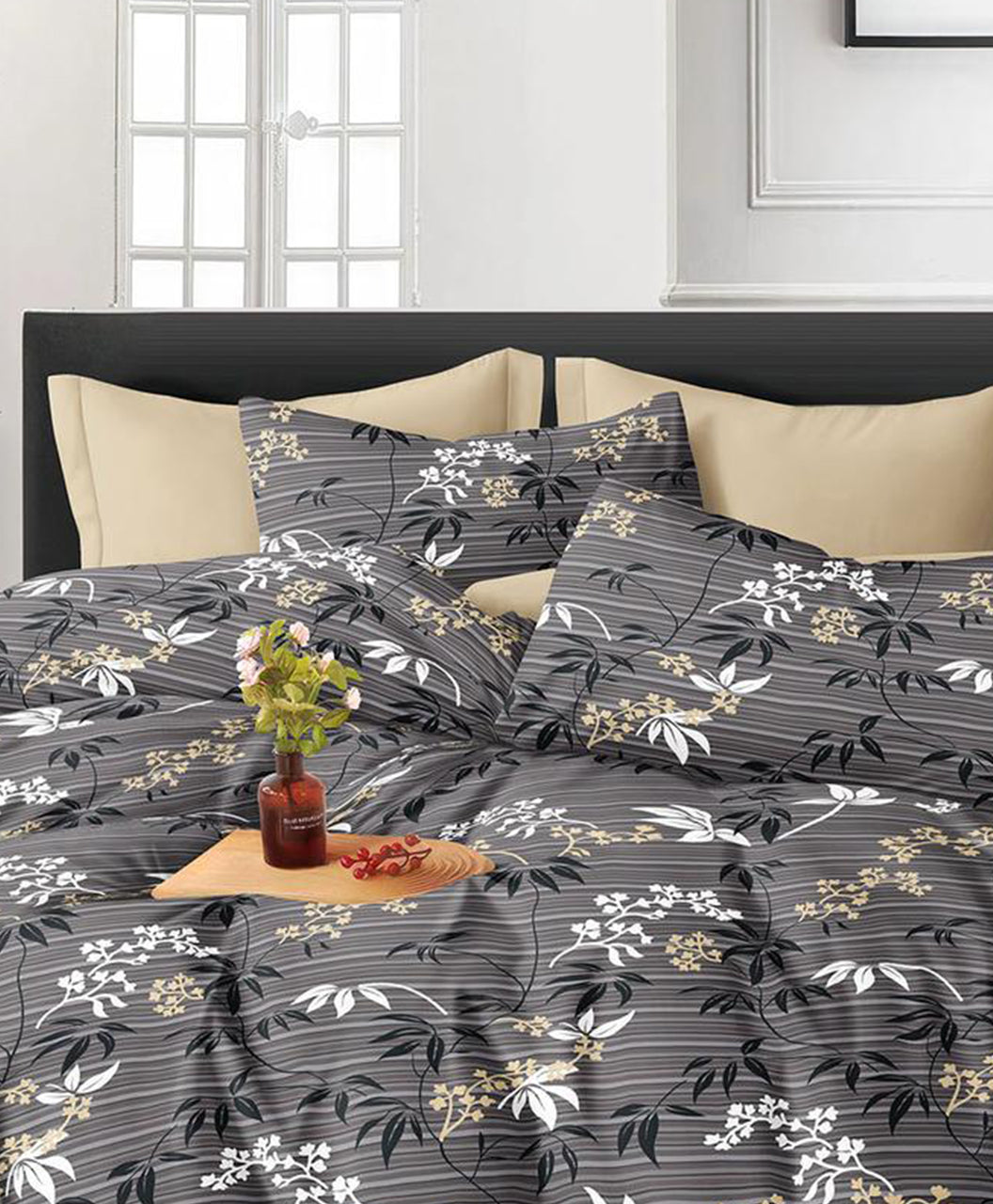 Furnishia Summer Cool Cotton Misty Grey Bloom