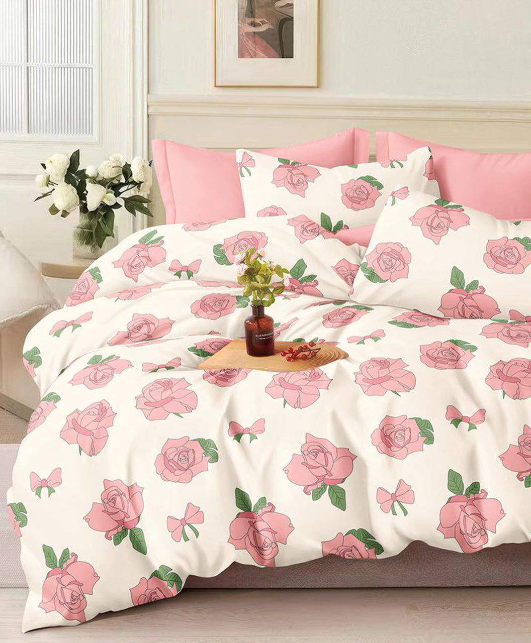 Furnishia Summer Cool Cotton Pink Flower