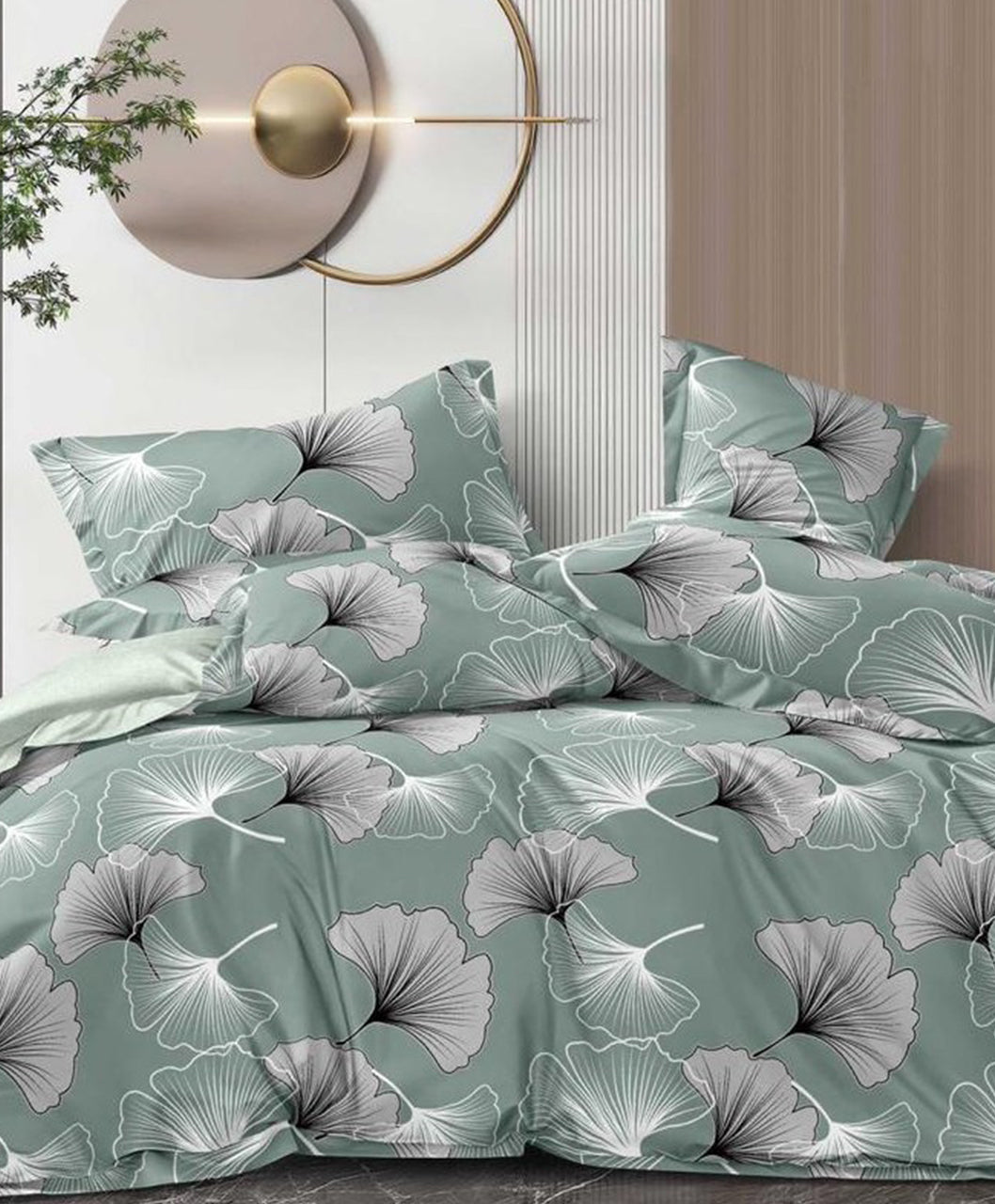 Furnishia Premium Polycotton Sage Bloom Double Bedsheet