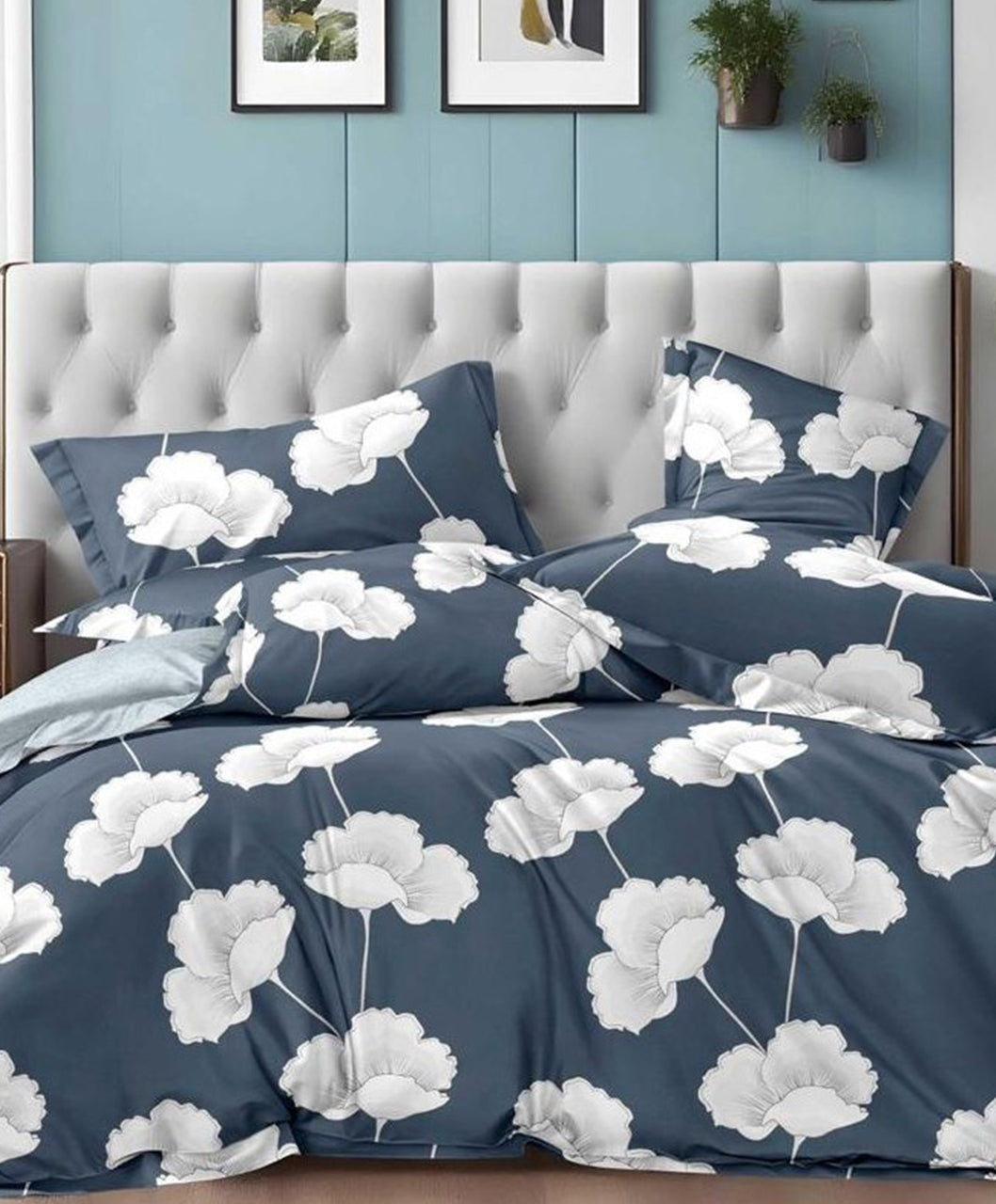 Furnishia Premium Polycotton Moonlit Flora Double Bedsheet