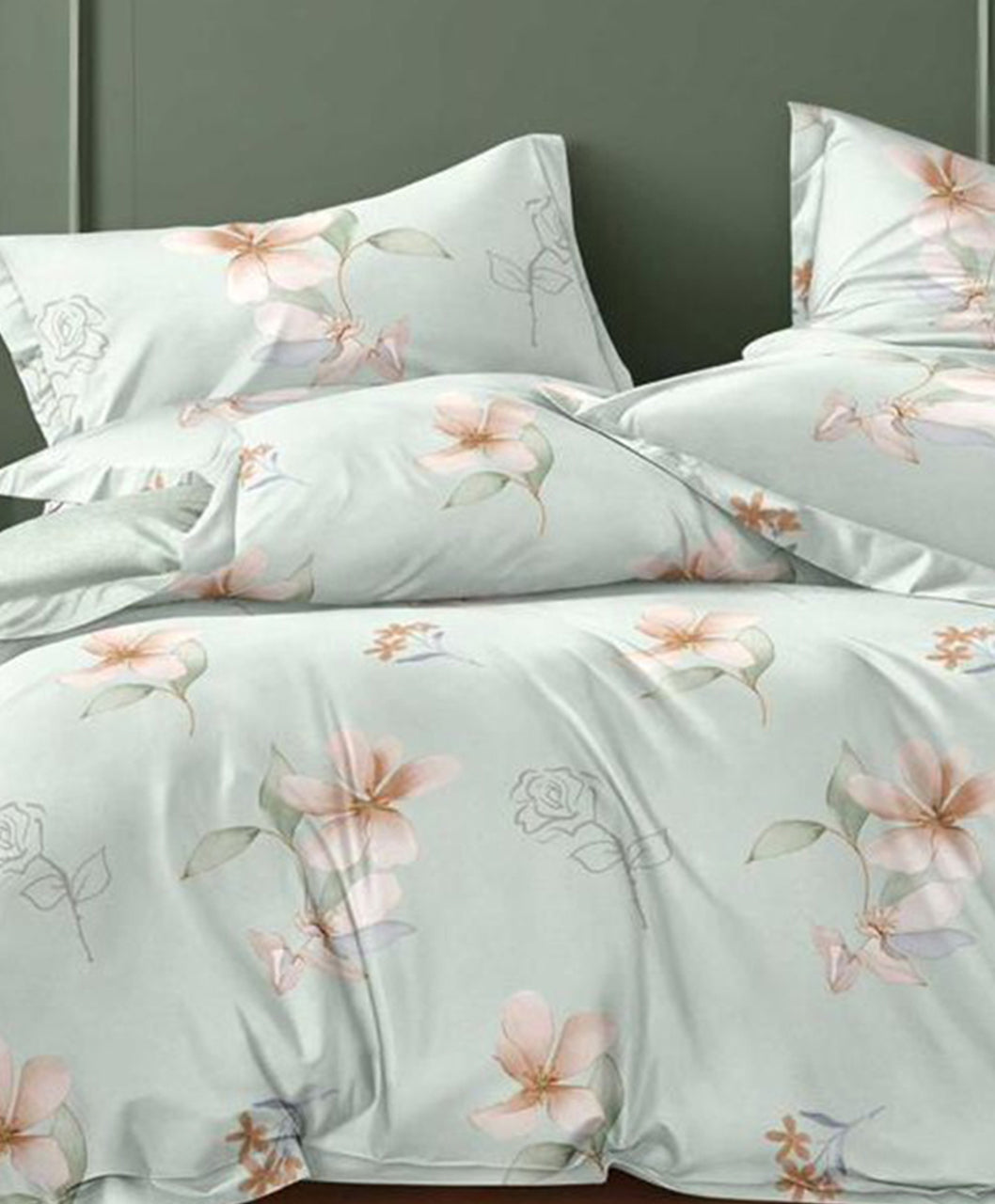 Furnishia Premium Polycotton Blossom Mist Double Bedsheet