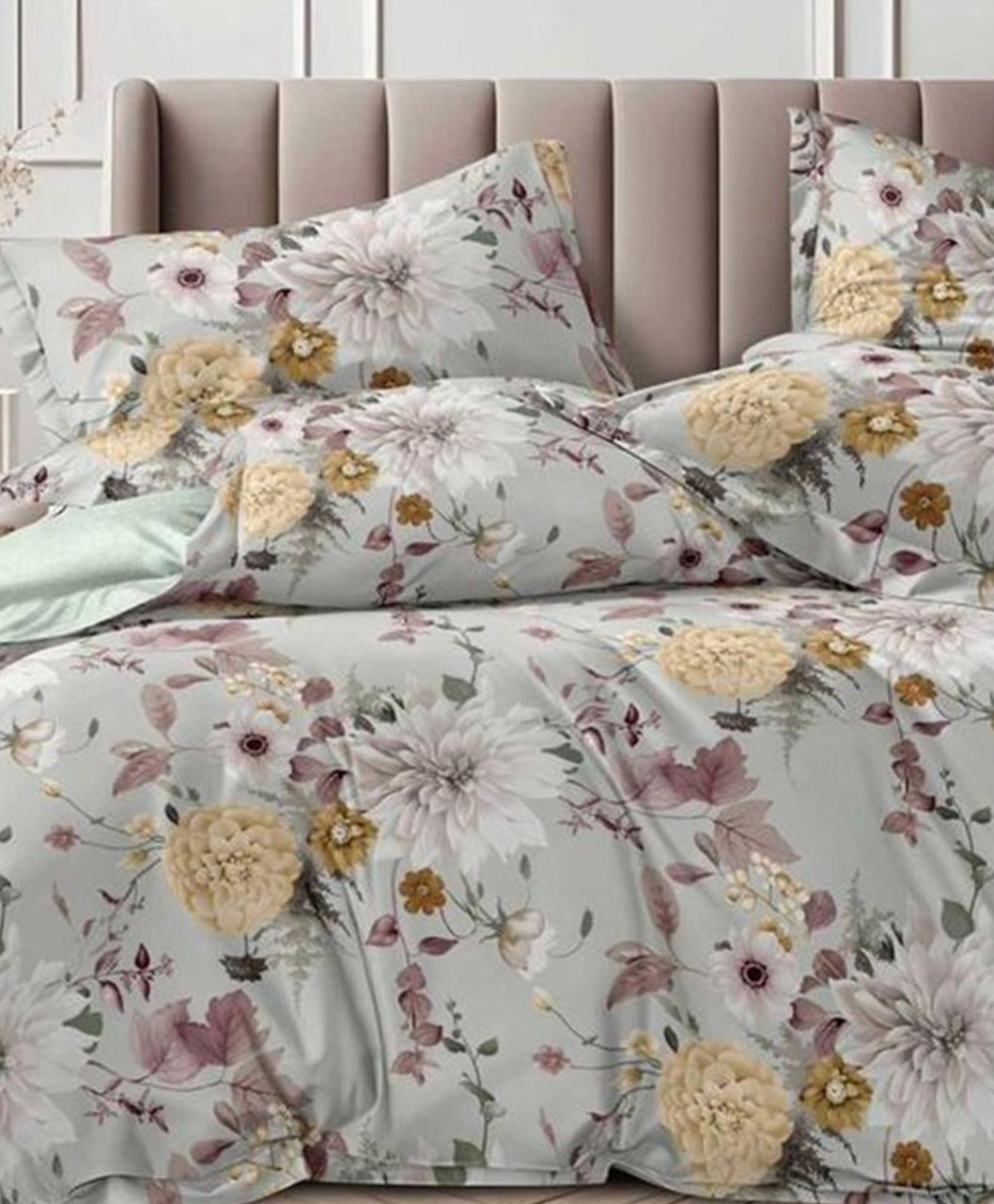 Furnishia Premium Polycotton Floral Harmony Double Bedsheet