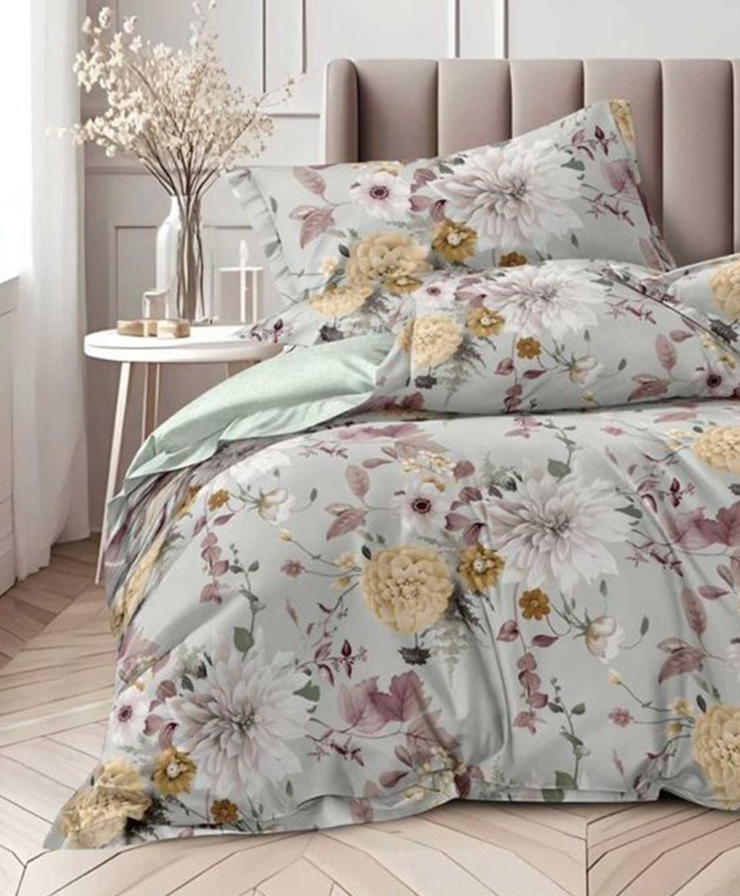 Furnishia Premium Polycotton Floral Harmony Double Bedsheet