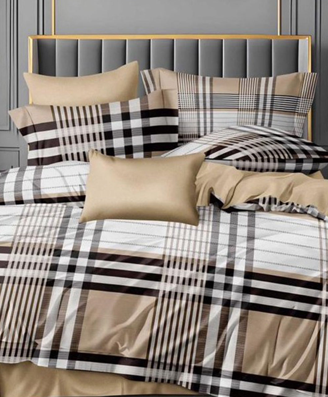 Furnishia Premium Polycotton Classic Checks Double Bedsheet