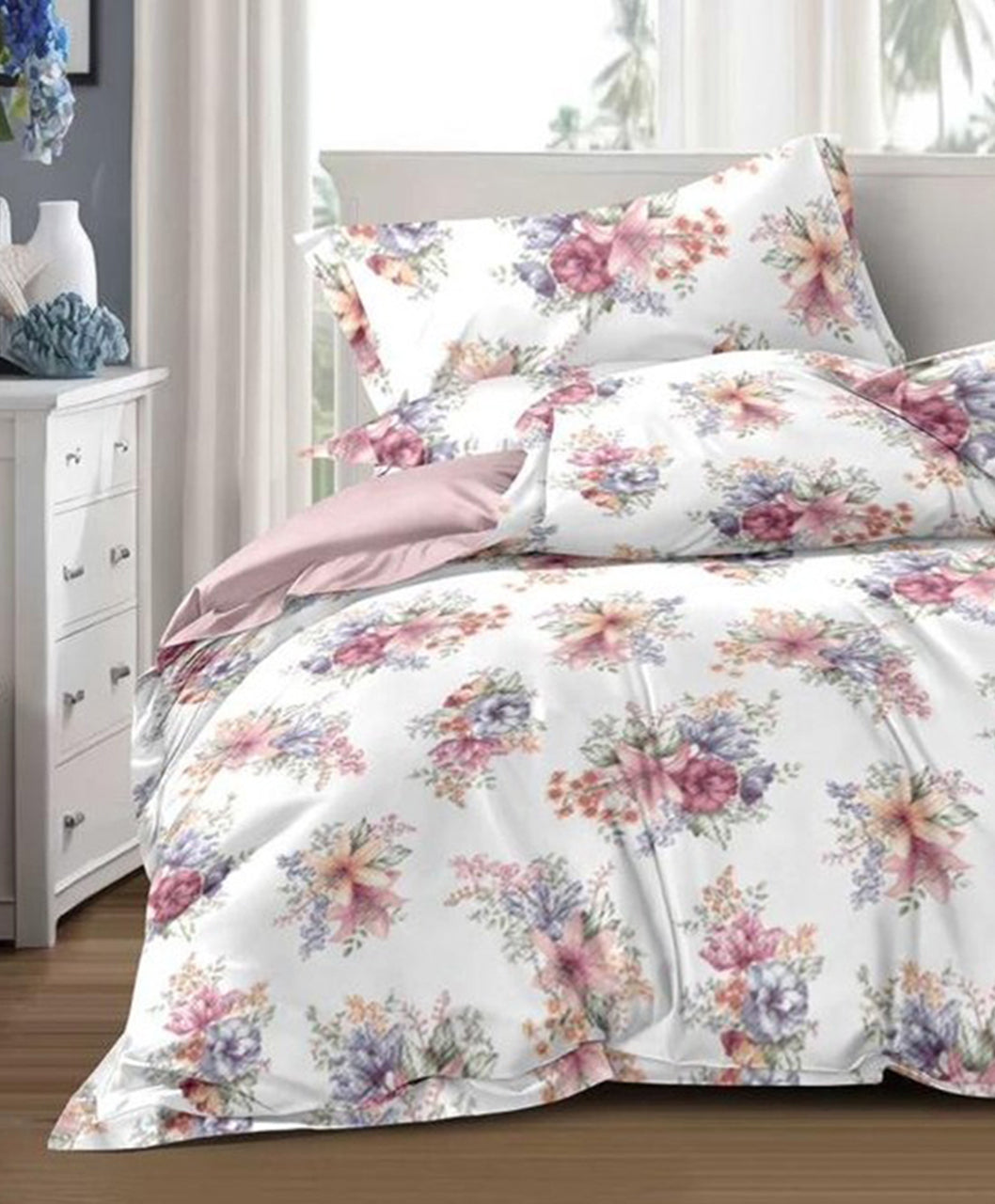 Furnishia Premium Polycotton Floral Dream Double Bedsheet