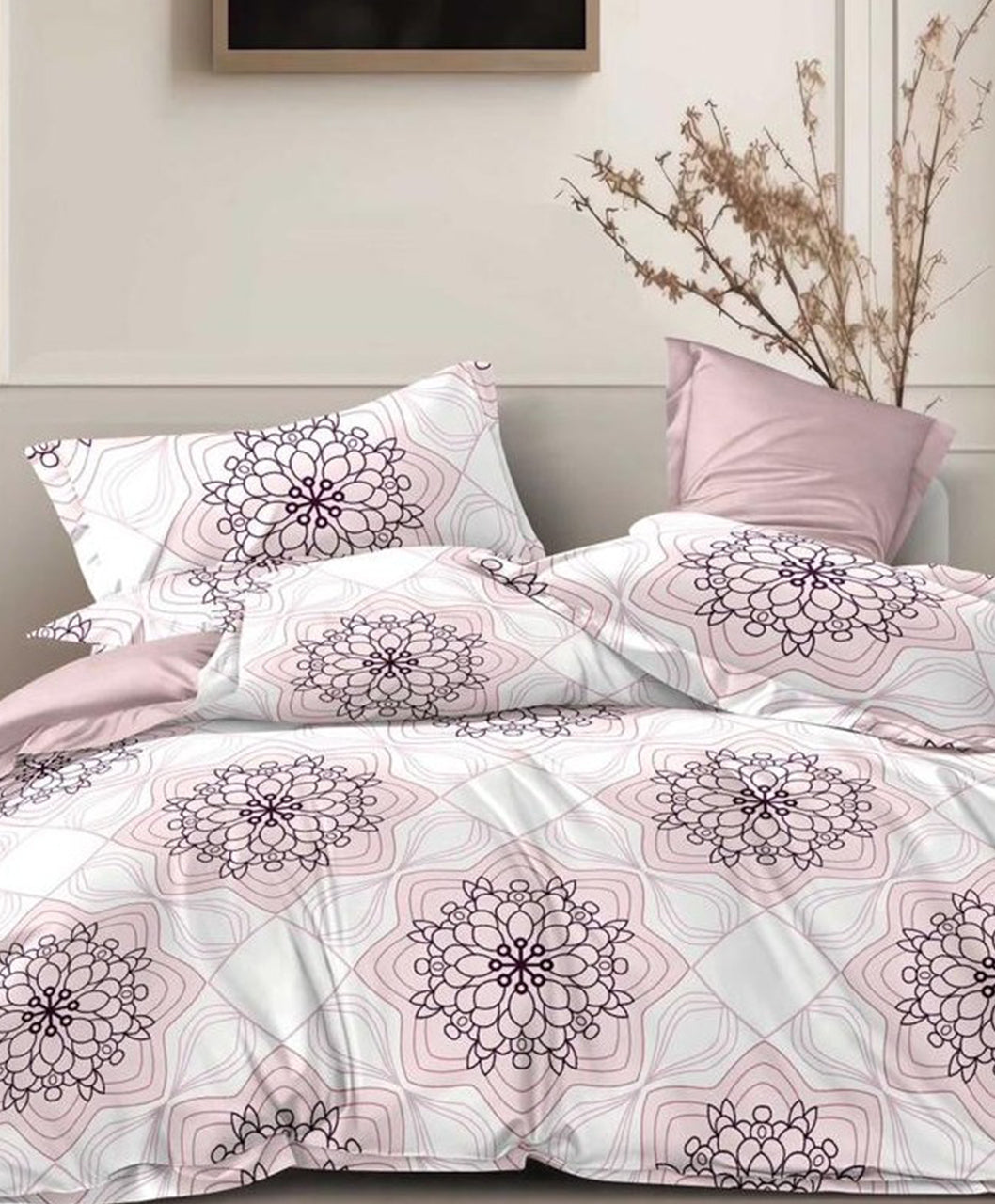 Furnishia Premium Polycotton Mandala Charm Double Bedsheet