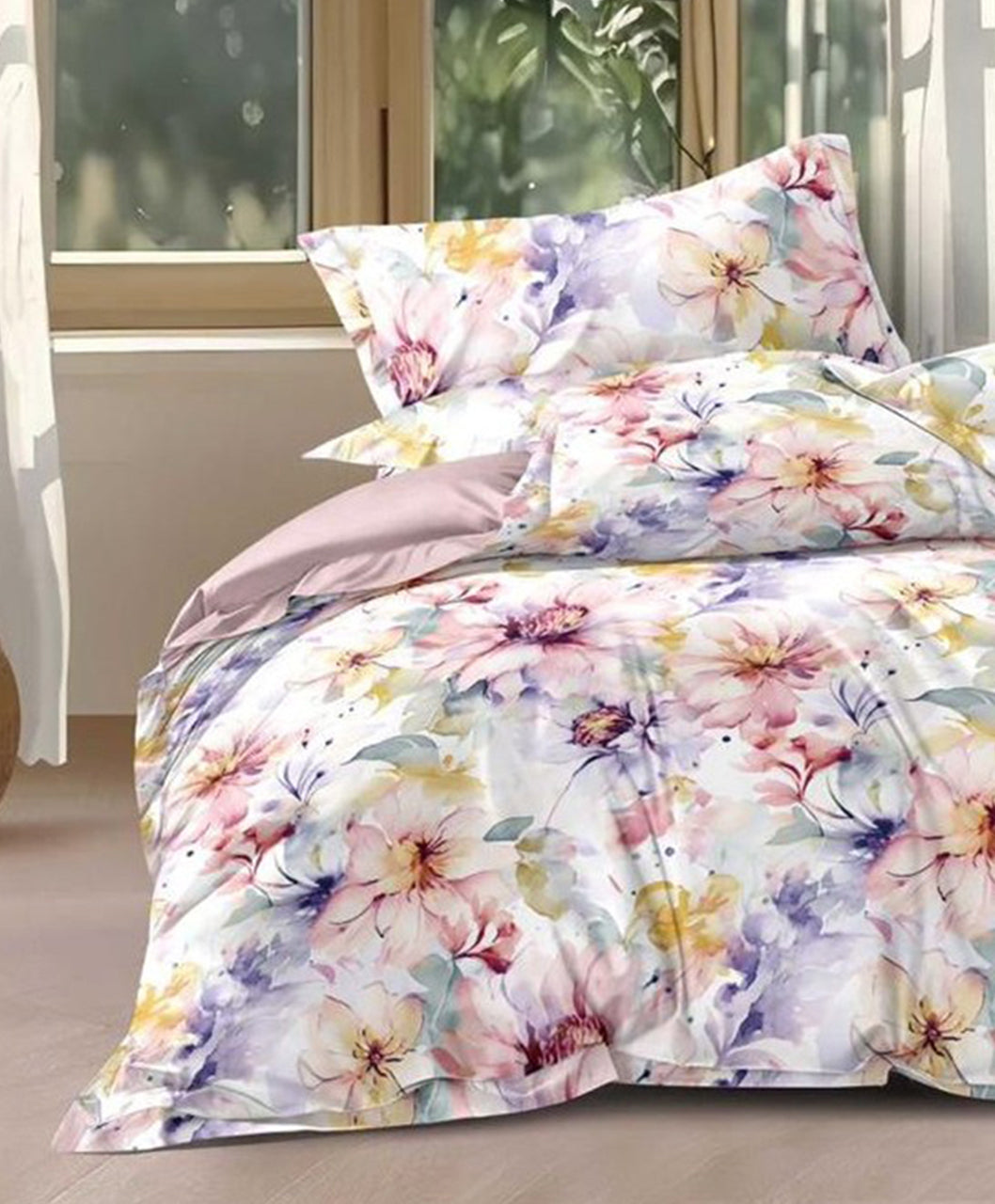 Furnishia Premium Polycotton Winter Festive Blossom Double Bedsheet