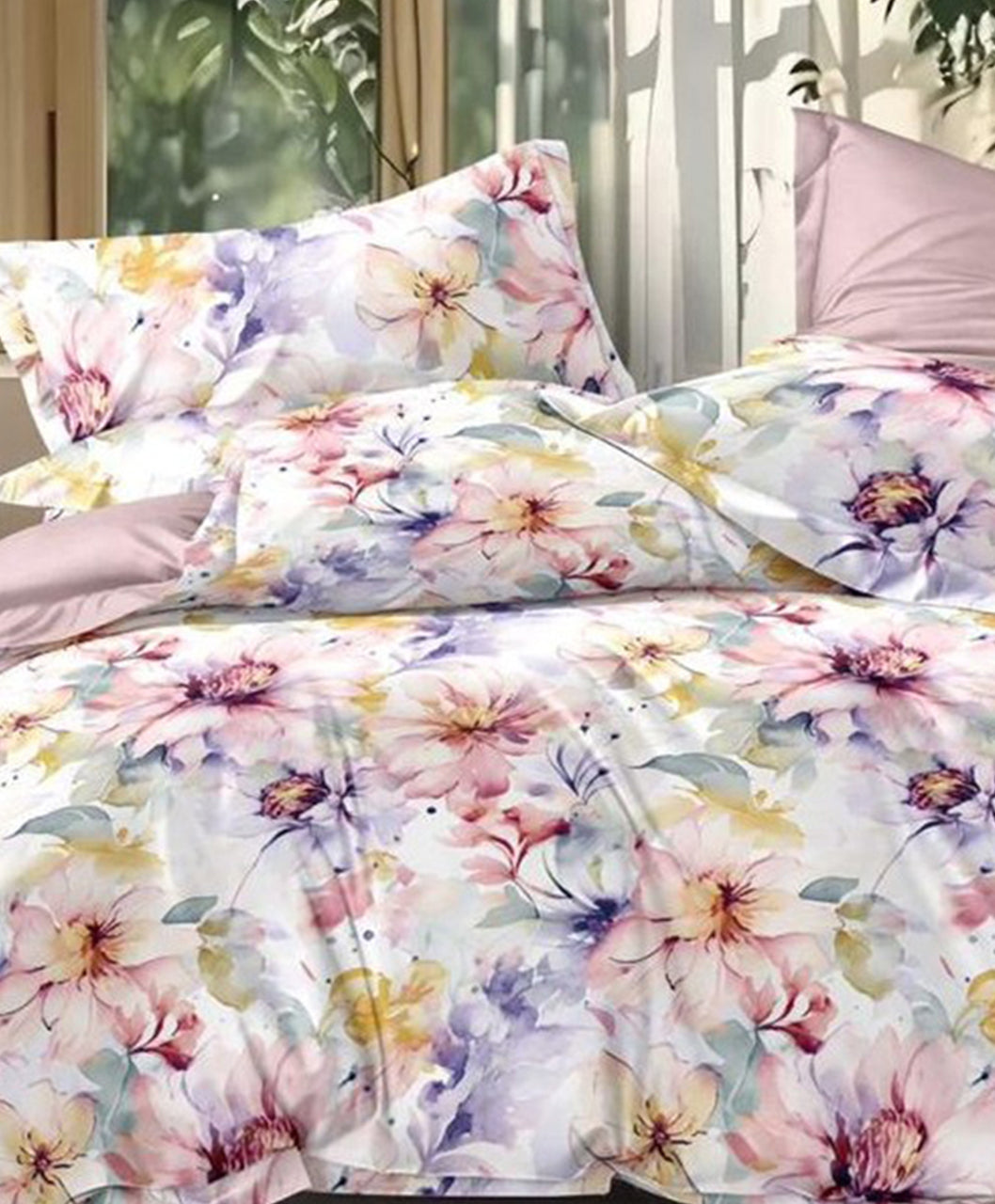 Furnishia Premium Polycotton Winter Festive Blossom Double Bedsheet