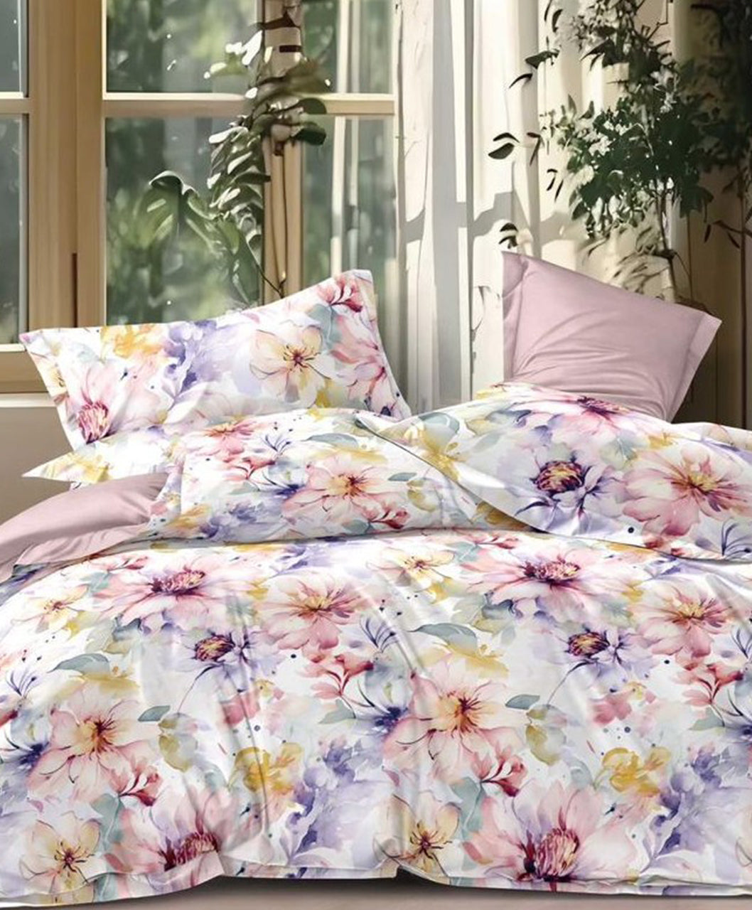 Furnishia Premium Polycotton Winter Festive Blossom Double Bedsheet