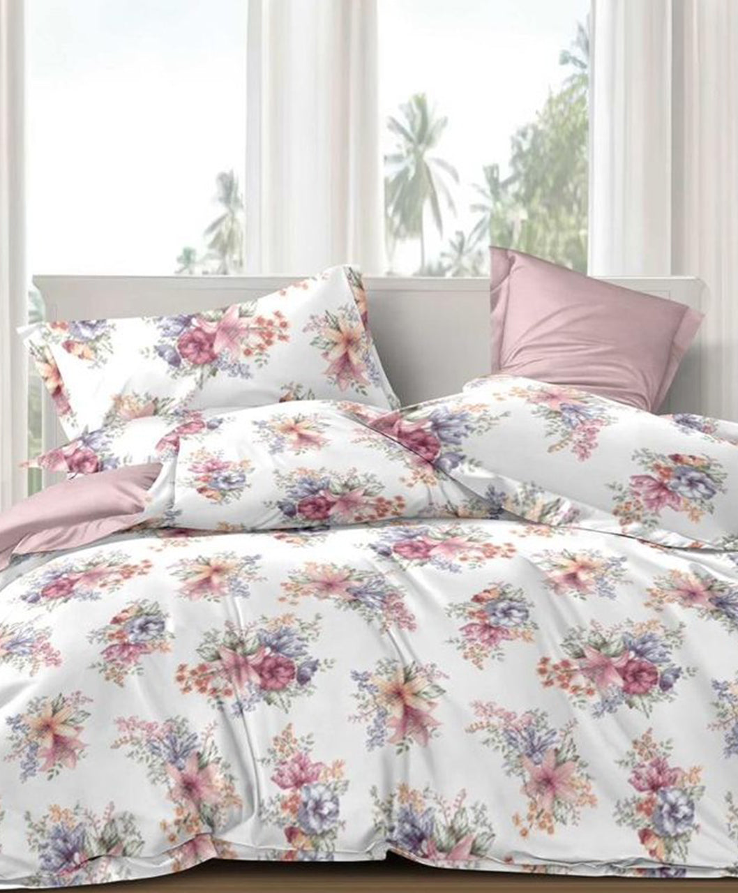 Furnishia Premium Polycotton Floral Dream Double Bedsheet