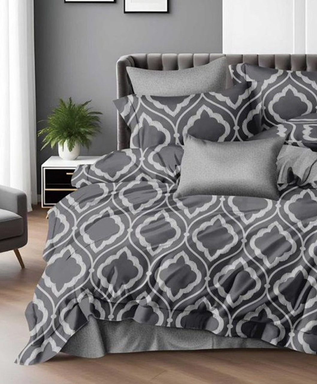 Furnishia Premium Polycotton Regal Pattern Double Bedsheet
