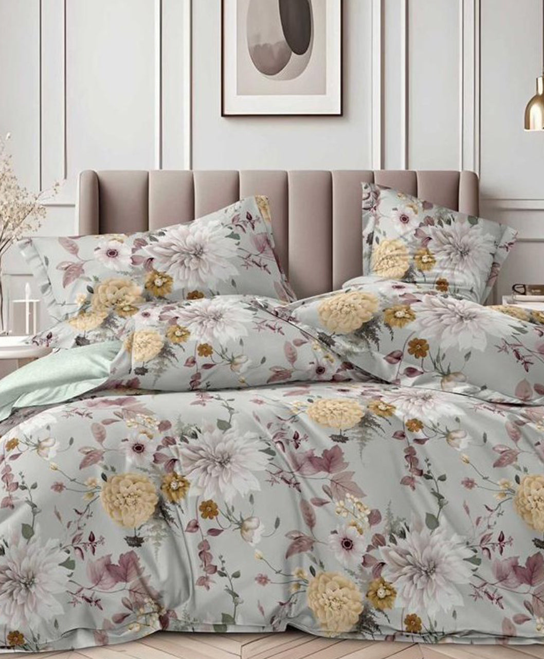 Furnishia Premium Polycotton Floral Harmony Double Bedsheet
