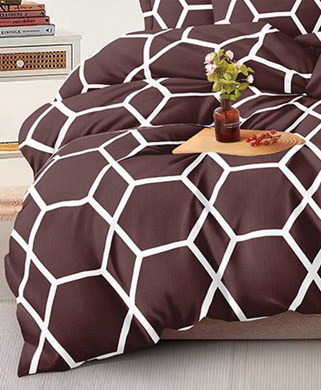 Furnishia Festive Bloom Brown Elegance