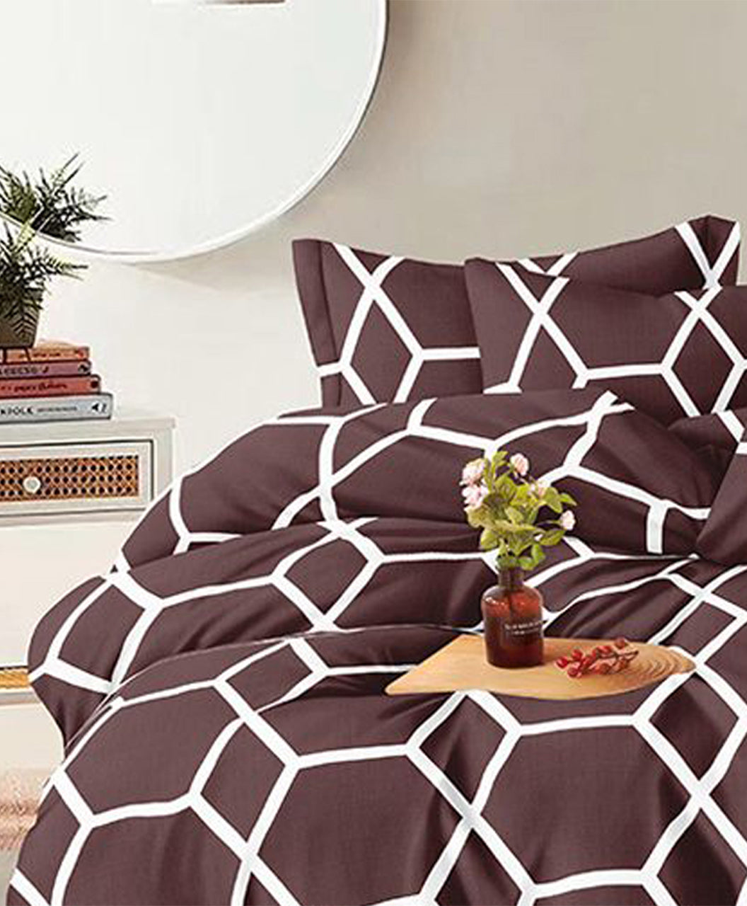 Furnishia Festive Bloom Brown Elegance