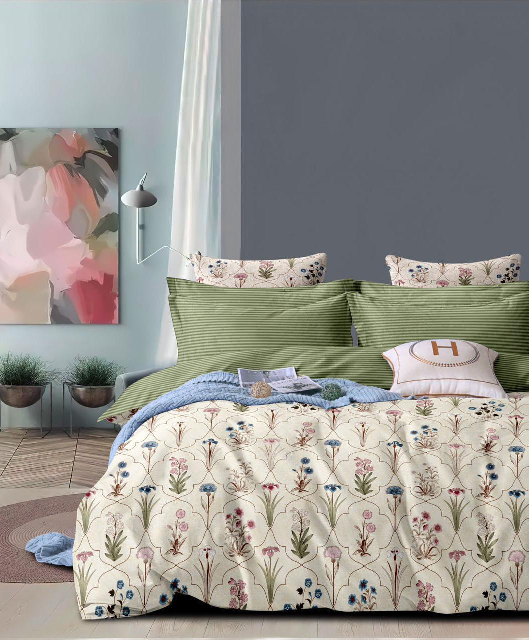 Furnishia Daffodil Floral Cream Elegance