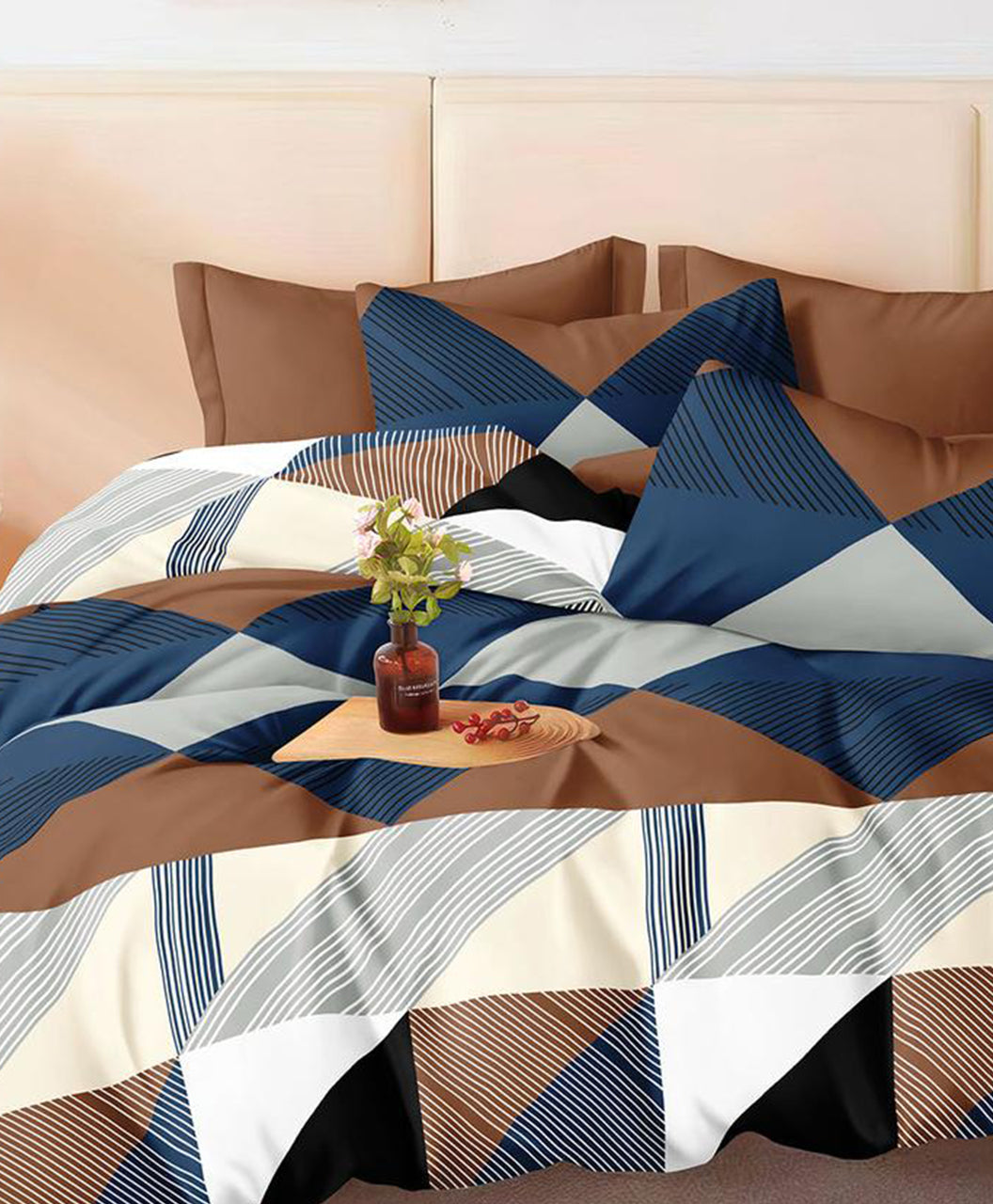 Furnishia Summer Cool Cotton Blue-Brown Dusk