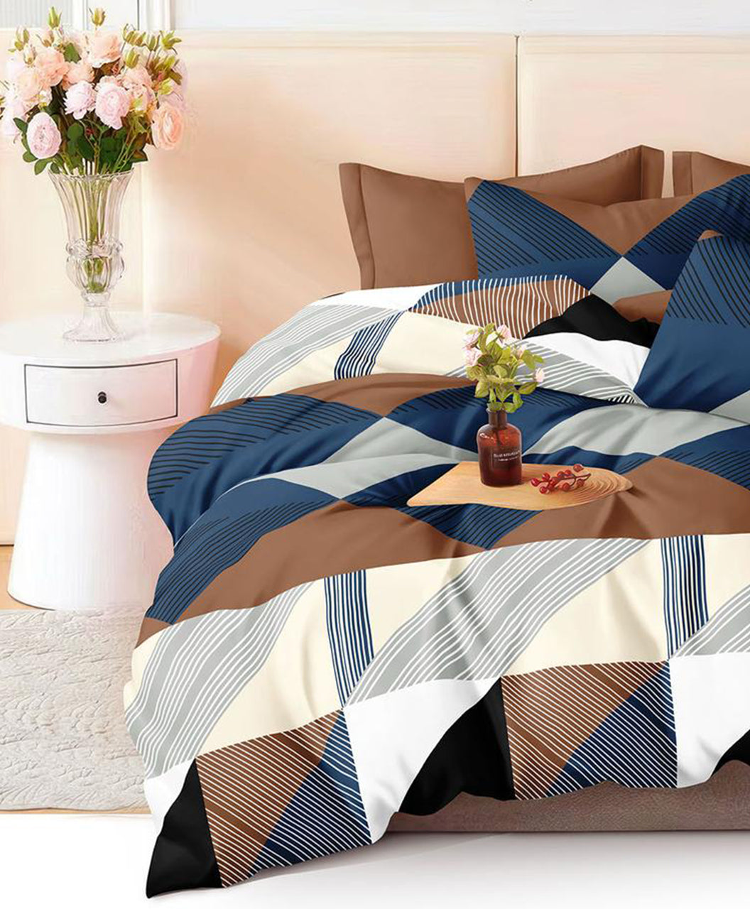 Furnishia Summer Cool Cotton Blue-Brown Dusk