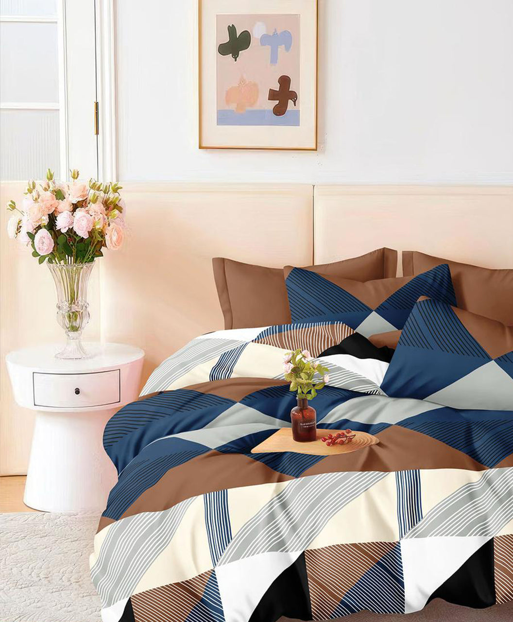 Furnishia Summer Cool Cotton Blue-Brown Dusk