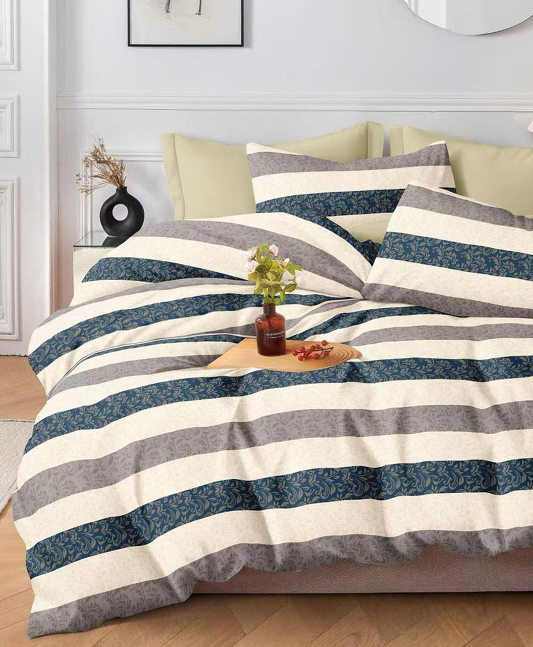 Furnishia Summer Cool Cotton Blue-Beige Mirage