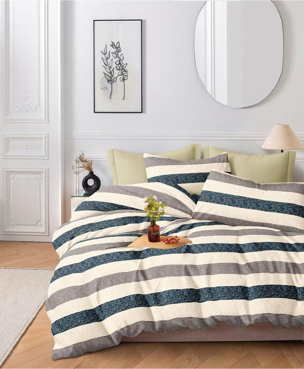 Furnishia Summer Cool Cotton Blue-Beige Mirage
