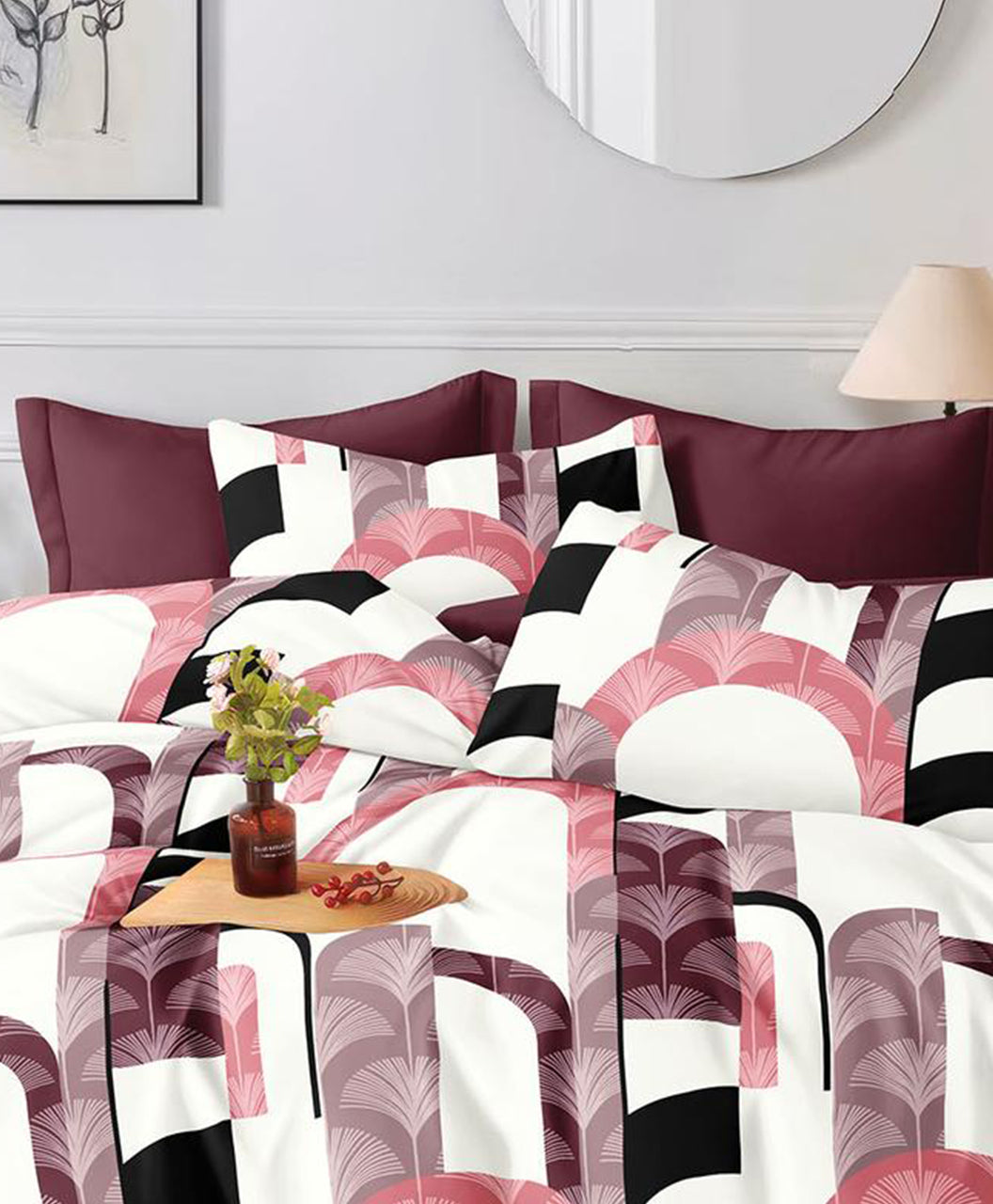 Furnishia Summer Cool Cotton White-Pink Dream