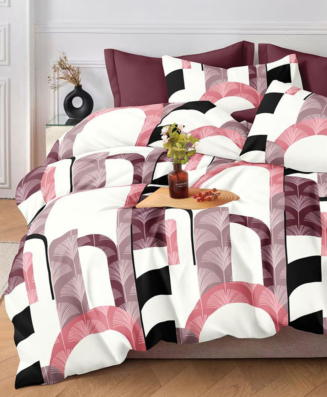 Furnishia Summer Cool Cotton White-Pink Dream