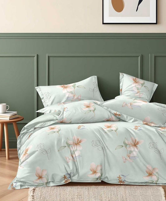 Furnishia Premium Polycotton Blossom Mist Double Bedsheet