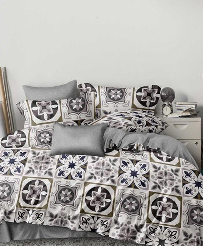 Furnishia Premium Polycotton Heritage Tile Double Bedsheet