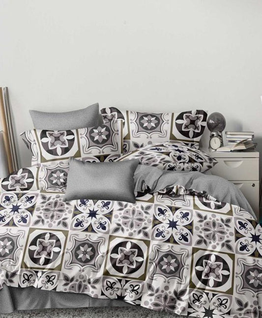 Furnishia Premium Polycotton Heritage Tile Double Bedsheet