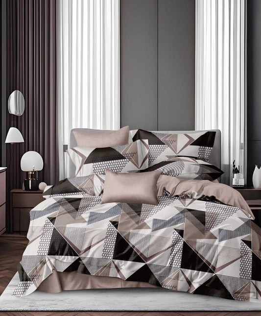 Furnishia Premium Polycotton Urban Geo Double Bedsheet