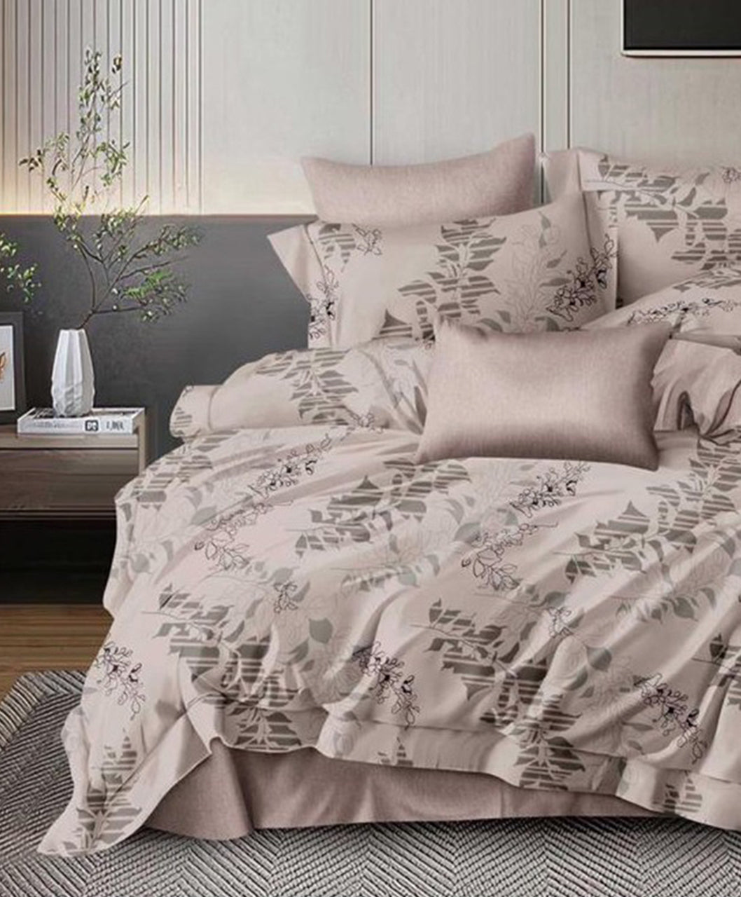 Furnishia Premium Polycotton Tranquil Leaf Double Bedsheet