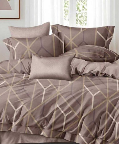 Furnishia Premium Polycotton Geometric Elegance Double Bedsheet
