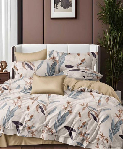Furnishia Premium Polycotton Serenity Bloom Double Bedsheet