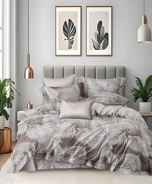 Furnishia Premium Polycotton Serene Palms Double Bedsheet