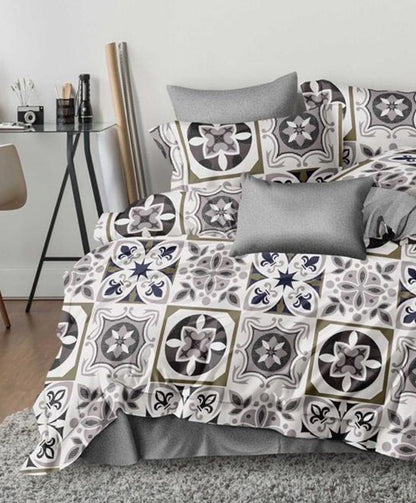 Furnishia Premium Polycotton Heritage Tile Double Bedsheet