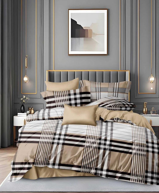 Furnishia Premium Polycotton Classic Checks Double Bedsheet