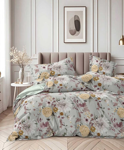 Furnishia Premium Polycotton Floral Harmony Double Bedsheet