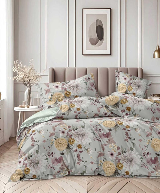 Furnishia Premium Polycotton Floral Harmony Double Bedsheet