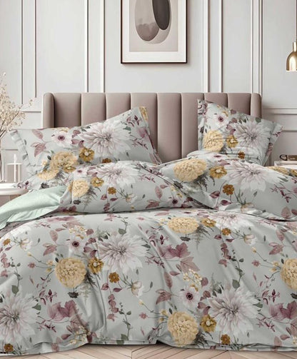 Furnishia Premium Polycotton Floral Harmony Double Bedsheet