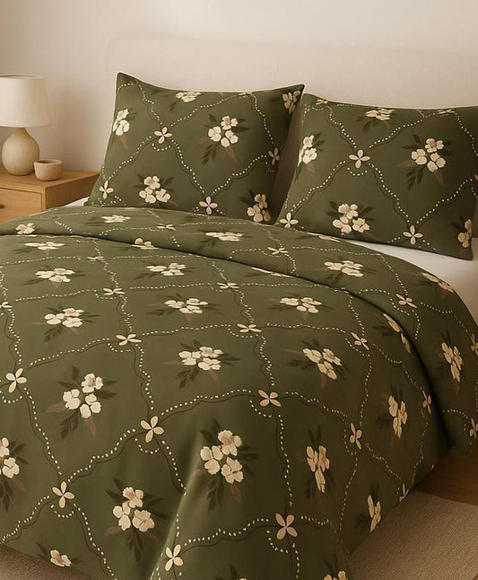 Furnishia Floral Tales Olive Green Meadow